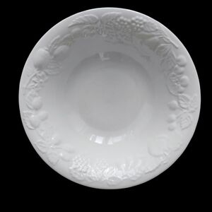 Gibson White Fruit Embossed Serving Bowl